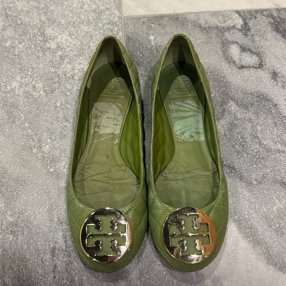 Shoes Flats By Tory Burch In Green, Size: 9